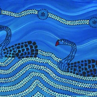 Two swans painting