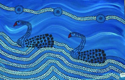 Two swans painting