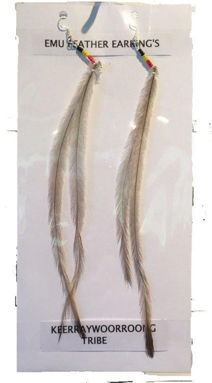 Emu feather earrings - Image 2