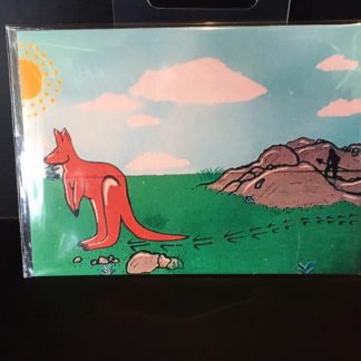 Hunting kangaroo magnet