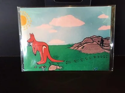 Hunting kangaroo magnet